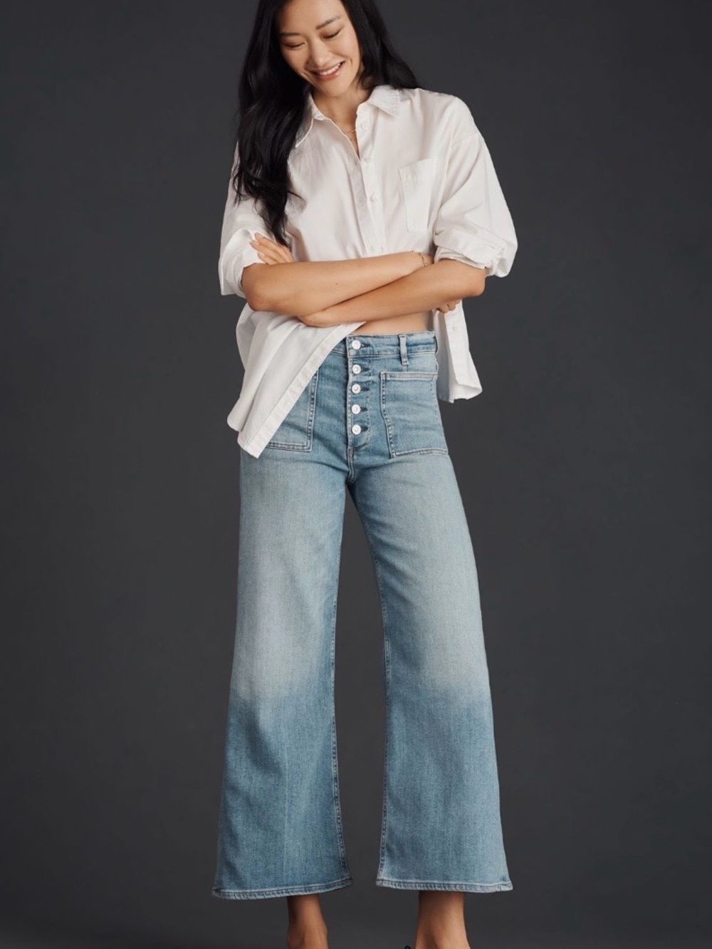 Citizens of Humanity Lyra High-Rise Crop Wide-Leg Jeans Size 32 NWT